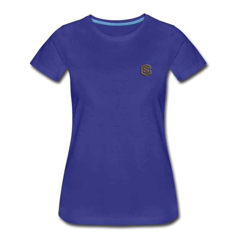 Women’s Premium T-Shirt  WITH BROWN  LOGO - royal blue