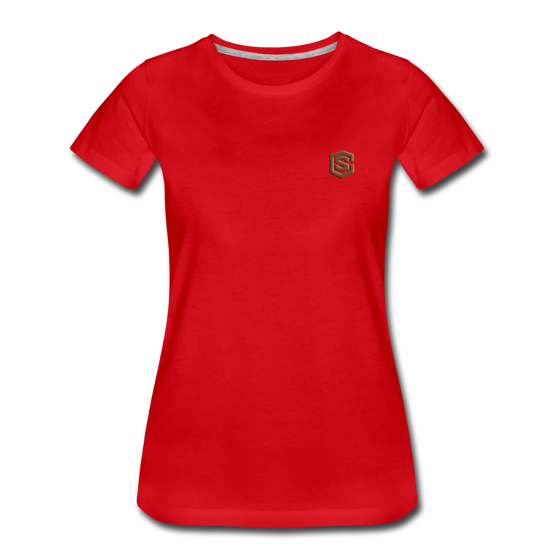 Women’s Premium T-Shirt  WITH BROWN  LOGO - red