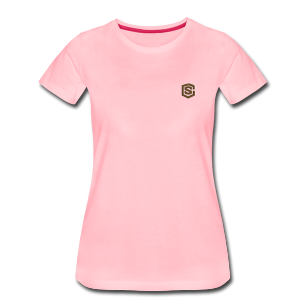 Women’s Premium T-Shirt  WITH BROWN  LOGO - pink