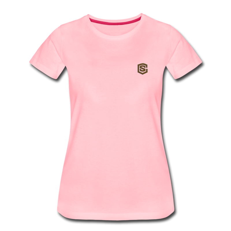 Women’s Premium T-Shirt  WITH BROWN  LOGO - pink