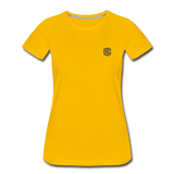 Women’s Premium T-Shirt  WITH BROWN  LOGO - sun yellow