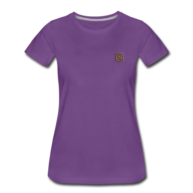 Women’s Premium T-Shirt  WITH BROWN  LOGO - purple