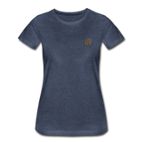 Women’s Premium T-Shirt  WITH BROWN  LOGO - heather blue