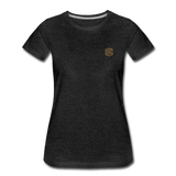 Women’s Premium T-Shirt  WITH BROWN  LOGO - charcoal gray