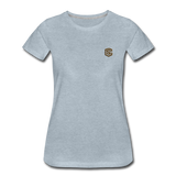 Women’s Premium T-Shirt  WITH BROWN  LOGO - heather ice blue