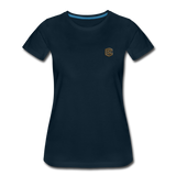 Women’s Premium T-Shirt  WITH BROWN  LOGO - deep navy