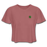 Women's Cropped T-Shirt  WITH GREEN  LOGO - mauve