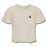 Women's Cropped T-Shirt  WITH GREEN  LOGO - dust