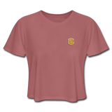 Women's Cropped T-Shirt  WITH GOLD  LOGO - mauve