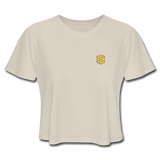 Women's Cropped T-Shirt  WITH GOLD  LOGO - dust