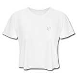 Women's Cropped T-Shirt  WITH WHITE  LOGO - white