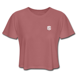 Women's Cropped T-Shirt  WITH WHITE  LOGO - mauve