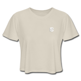 Women's Cropped T-Shirt  WITH WHITE  LOGO - dust