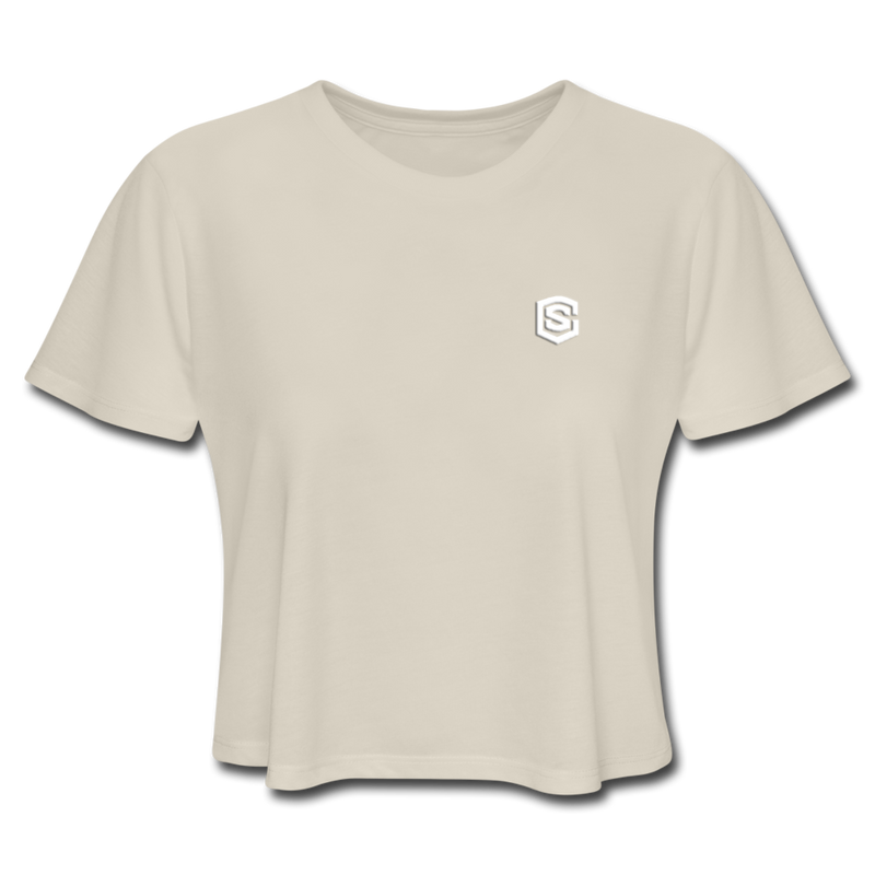 Women's Cropped T-Shirt  WITH WHITE  LOGO - dust