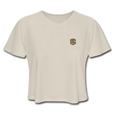 Women's Cropped T-Shirt  WITH BROWN  LOGO - dust