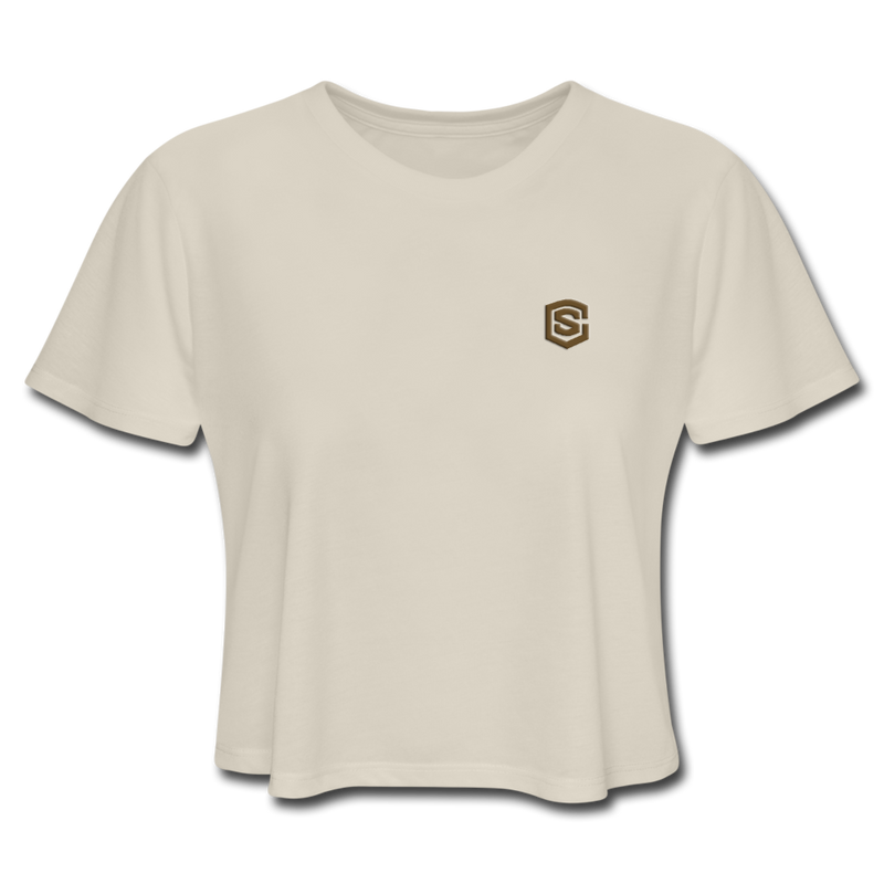 Women's Cropped T-Shirt  WITH BROWN  LOGO - dust