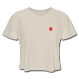 Women's Cropped T-Shirt  WITH RED  LOGO - dust