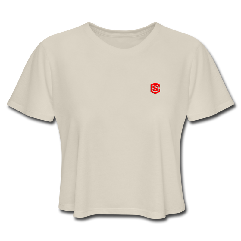 Women's Cropped T-Shirt  WITH RED  LOGO - dust