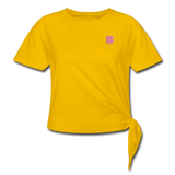 Women's Knotted T-Shirt WITH PINK LOGO - sun yellow