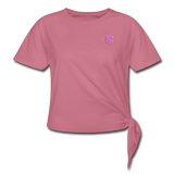 Women's Knotted T-Shirt WITH PINK LOGO - mauve