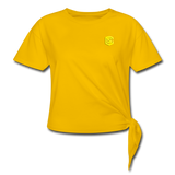 Women's Knotted T-Shirt  WITH YELLOW  LOGO - sun yellow