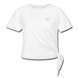 Women's Knotted T-Shirt   WITH WHITE LOGO - white