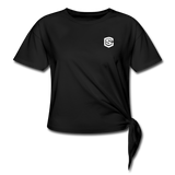 Women's Knotted T-Shirt   WITH WHITE LOGO - black