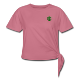 Women's Knotted T-Shirt  WITH GREEN  LOGO - mauve