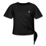 Women's Knotted T-Shirt   WITH GOLD LOGO - black