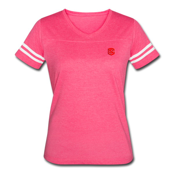 Women’s Vintage Sport T-Shirt   WITH RED LOGO - vintage pink/white