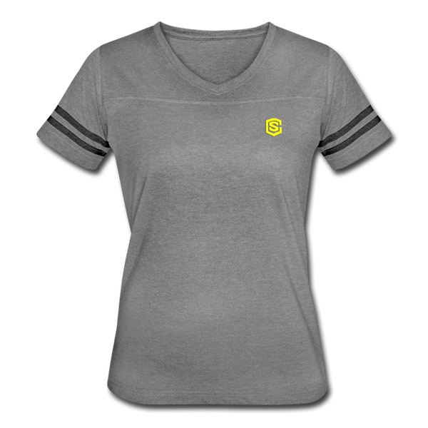 Women’s Vintage Sport T-Shirt   WITH YELLOW LOGO - heather gray/charcoal