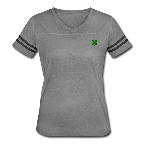 Women’s Vintage Sport T-Shirt   WITH GREEN LOGO - heather gray/charcoal