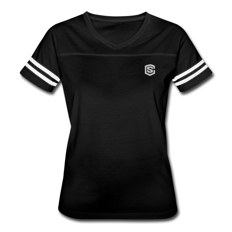Women’s Vintage Sport T-Shirt   WITH SILIVER LOGO - black/white
