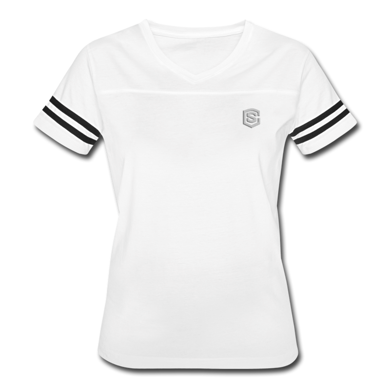 Women’s Vintage Sport T-Shirt   WITH SILIVER LOGO - white/black