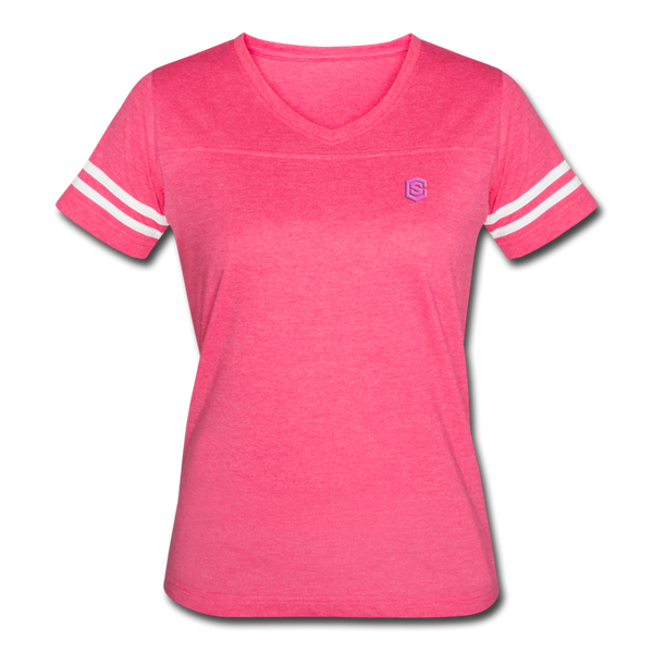 Women’s Vintage Sport T-Shirt   WITH PINK LOGO - vintage pink/white