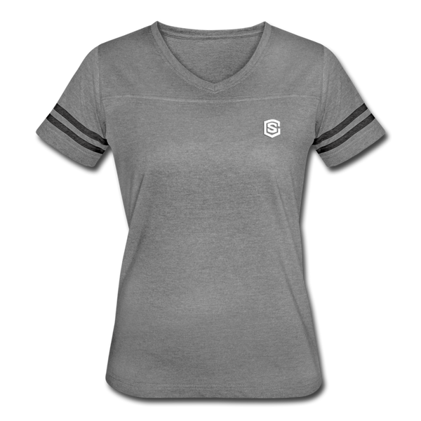 Women’s Vintage Sport T-Shirt   WITH WHITE LOGO - heather gray/charcoal