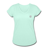 Women's Tri-Blend V-Neck T-Shirt  WITH SILIVER  LOGO - mint