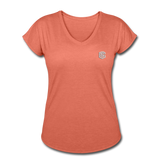 Women's Tri-Blend V-Neck T-Shirt  WITH SILIVER  LOGO - heather bronze