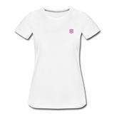 Women’s Premium Organic T-Shirt  WITH PINK  LOGO - white