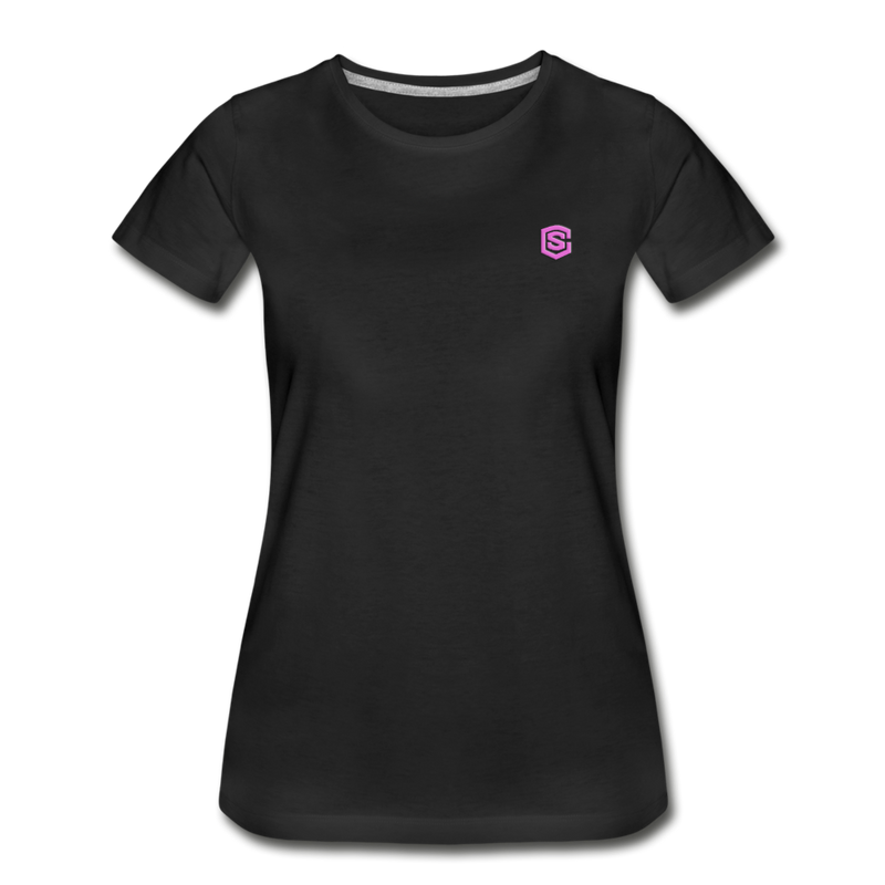 Women’s Premium Organic T-Shirt  WITH PINK  LOGO - black