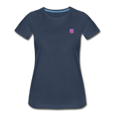 Women’s Premium Organic T-Shirt  WITH PINK  LOGO - navy