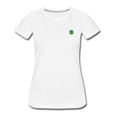 Women’s Premium Organic T-Shirt  WITH GREEN  LOGO - white