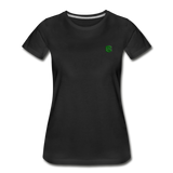 Women’s Premium Organic T-Shirt  WITH GREEN  LOGO - black