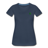 Women’s Premium Organic T-Shirt  WITH GREEN  LOGO - navy