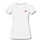 Women’s Premium Organic T-Shirt  WITH RED  LOGO - white