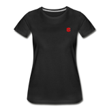 Women’s Premium Organic T-Shirt  WITH RED  LOGO - black