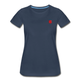 Women’s Premium Organic T-Shirt  WITH RED  LOGO - navy