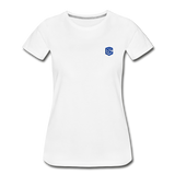 Women’s Premium Organic T-Shirt  WITH BLUE  LOGO - white