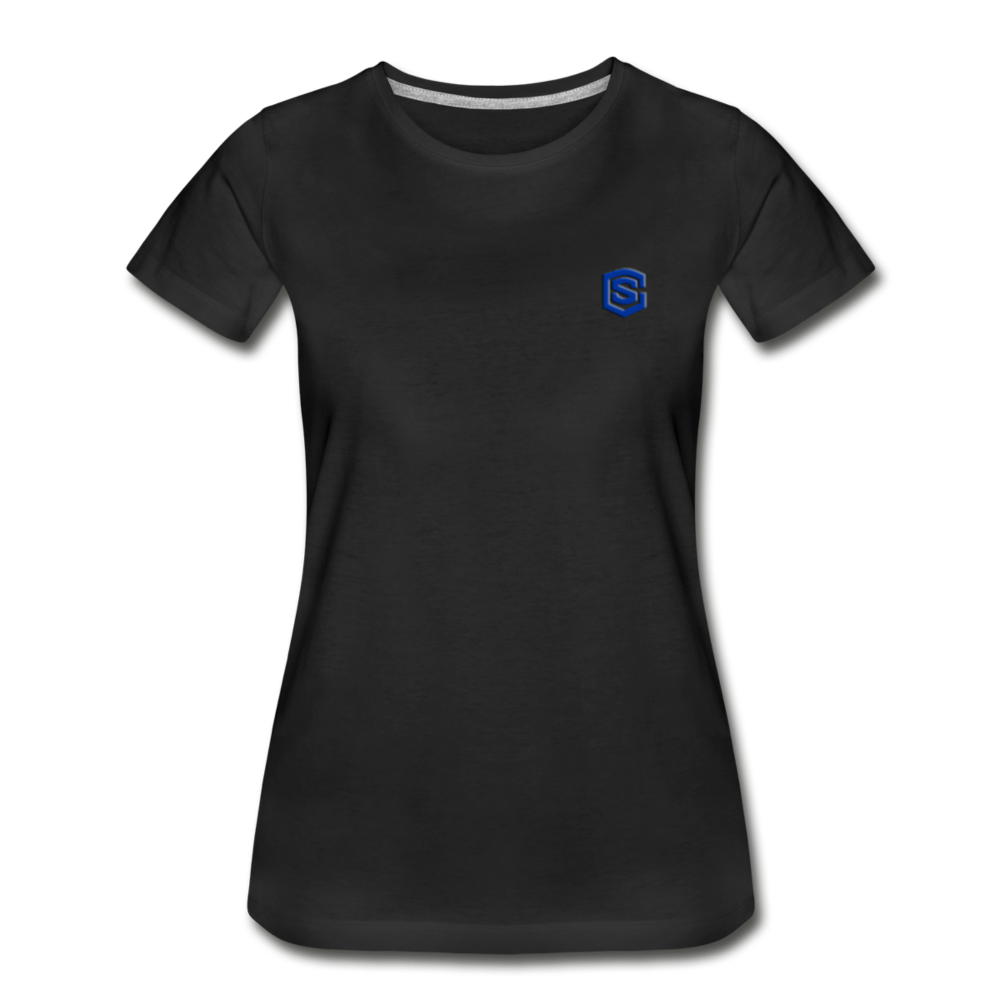 Women’s Premium Organic T-Shirt  WITH BLUE  LOGO - black