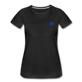 Women’s Premium Organic T-Shirt  WITH BLUE  LOGO - black